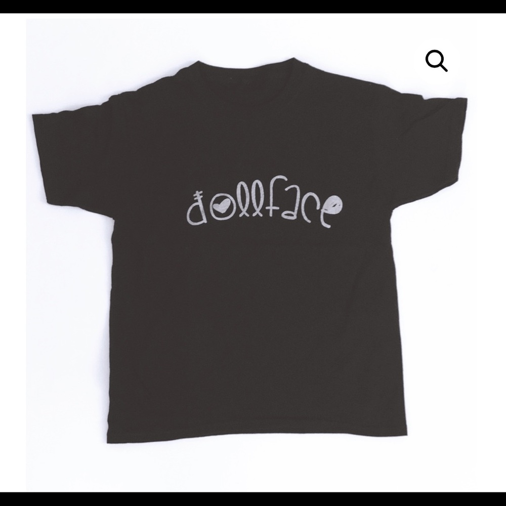 girls doll face graphic tee crew neck cotton blend